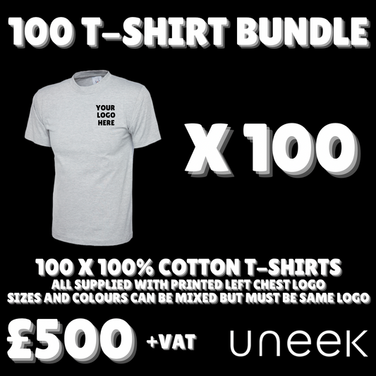 100 x Cotton T-Shirt Bundle Deal